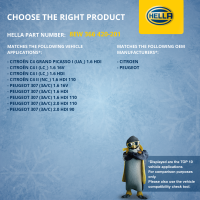 Lüfter, Motorkühlung 12V 280W Ø: 390mm HELLA für PEUGEOT 307 (3A/C) 1.4