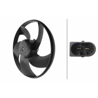 Engine Cooling Fan 12 V 100 W 2-pole HELLA suitable for PEUGEOT 206+