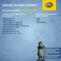 Lüfter, Motorkühlung 12V 200W Ø351mm HELLA für VW GOLF IV Variant (1J5) 2.3 V5