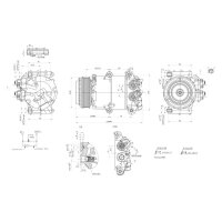 Kompressor, Klimaanlage 12V R 134a/R 1234yf HELLA für FORD FIESTA Saloon 1.6