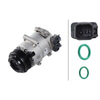 Kompressor, Klimaanlage 12V R 134a/R 1234yf HELLA für FORD FIESTA Saloon 1.6