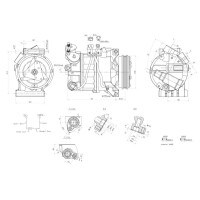 Kompressor, Klimaanlage 12V R 134a/R 1234yf HELLA für VOLVO S60 II (134) D5 AWD
