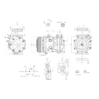 Air Conditioning Compressor 12 V Ø 119 HELLA suitable for e.g. CITROËN C5