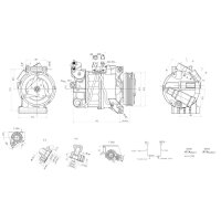 Kompressor, Klimaanlage 12V R 134a HELLA für VOLVO V70 III (135) D5