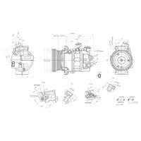 Air Conditioning Compressor 12 V Ø 127 HELLA suitable for e.g. VW JETTA