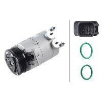Kompressor, Klimaanlage 12V R 134a/R 1234yf HELLA für FORD FOCUS III 1.6 LPG