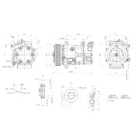 Air Conditioning Compressor 12 V Ø 119 HELLA suitable for e.g. PEUGEOT 207/207+