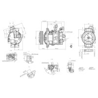 Kompressor, Klimaanlage 12V R 134a/R 1234yf HELLA für AUDI A3 (8V1, 8VK) 1.6 TDI