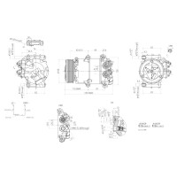 Kompressor, Klimaanlage 12V R 134a/R 1234yf HELLA für FORD FIESTA VI Van 1.4
