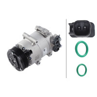 Kompressor, Klimaanlage 12V R 134a/R 1234yf HELLA für FORD FIESTA VI Van 1.4