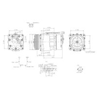 Klimakompressor 12 V Ø 119 HELLA passend für u.a. CITROËN JUMPER