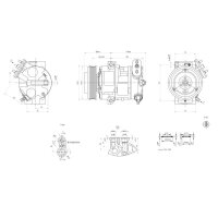 Air Conditioning Compressor 12 V Ø 110 HELLA suitable for e.g. OPEL CORSA
