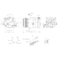 Klimakompressor 12 V Ø 126 HELLA passend für u.a. OPEL OMEGA