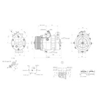 Air Conditioning Compressor 12 V Ø 105 HELLA suitable for e.g. OPEL COMBO