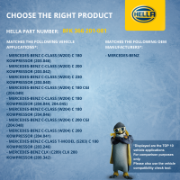 Air Conditioning Compressor 12 V Ø 120 HELLA for MERCEDES-BENZ C-CLASS