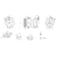 Klimakompressor 12 V Ø 119 HELLA passend für u.a. CITROËN C4