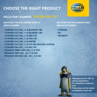 Klimakompressor 12 V Ø 119 HELLA passend für u.a. CITROËN C4