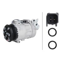Kompressor, Klimaanlage 12V R 134a/R 1234yf HELLA für FORD FOCUS III 2.0 TDCi