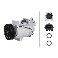 Klimakompressor 12 V Ø 121 HELLA passend für u.a. RENAULT LAGUNA