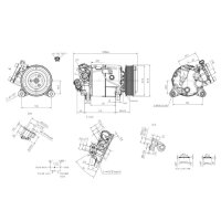 Air Conditioning Compressor 12 V Ø 110 HELLA suitable for e.g. MINI MINI