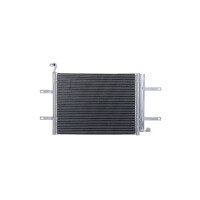 Condenser Air Con with dryer cooling pipes parallel HELLA for SEAT IBIZA