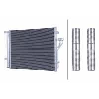 Condenser Air Con with dryer cooling pipes parallel HELLA for HYUNDAI ix35