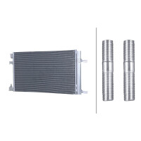 Condenser Air Con with dryer cooling pipes parallel HELLA for e.g. OPEL ASTRA