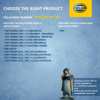 Kühler Motorkühlung HELLA für FIAT PANDA Hatchback Van (169_) 1.2