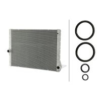 Kühler Motorkühlung Kühlrippen gelötet 610 - 494 mm HELLA für BMW 7er