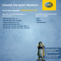 Kühler, Motorkühlung HELLA für VW LOAD UP (121, 122, BL1, BL2) 1.0
