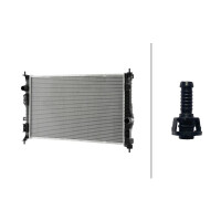Kühler Motorkühlung Kühlrippen gelötet 648 - 408 mm HELLA für u.a. PEUGEOT 308