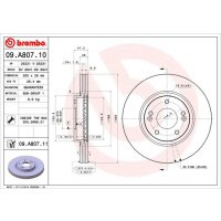 Front brake disc 300mm BREMBO for KIA SPORTAGE II