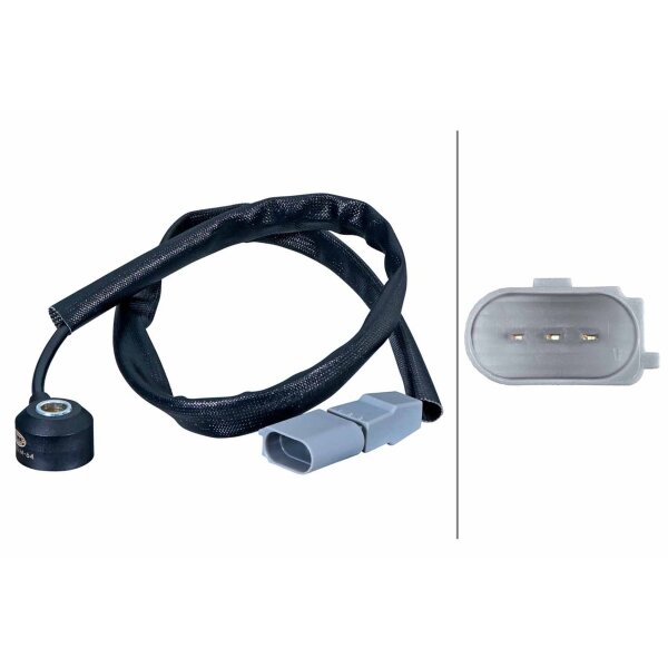 Klopfsensor 3-polig HELLA Sensorik-Expertise passend für u.a. AUDI A3