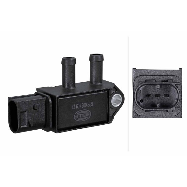 Sensor Exhaust Pressure Flange mounting 3-pin HELLA for IVECO STRALIS and others