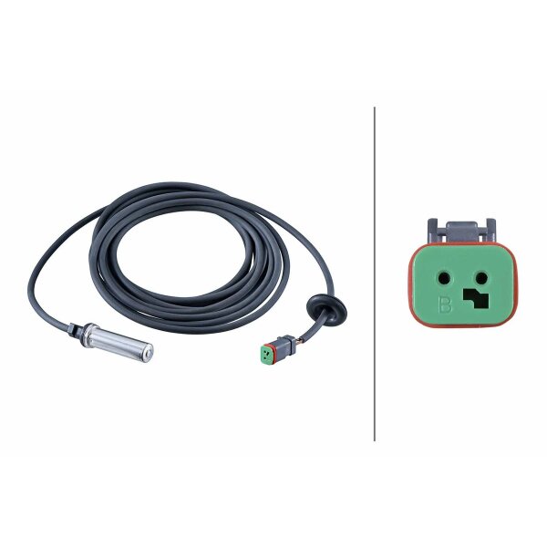 Wheel Speed Sensor 5.580 mm cable HELLA suitable for e.g. VOLVO FM