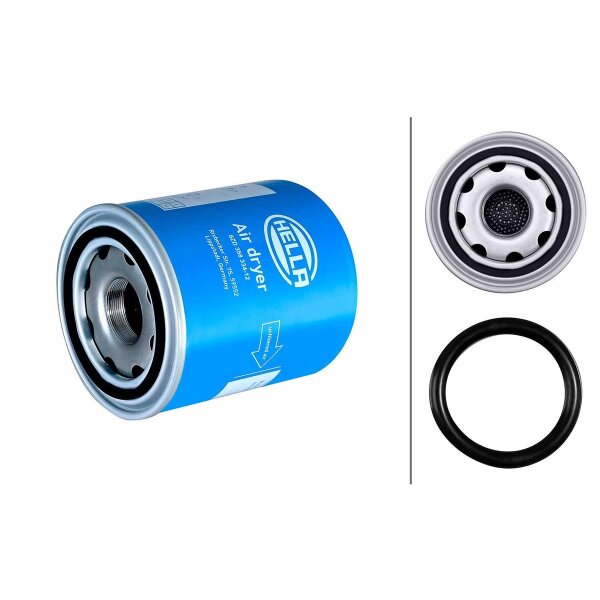 Air dryer cartridge with filter M42x1.5-6H Ø 110 mm HELLA for e.g. MB ANTOS
