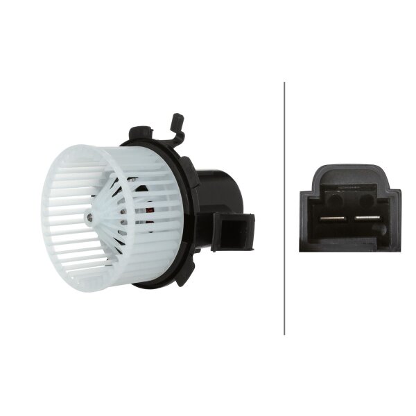 Interior Blower 12 V 138 W 2-pole HELLA for e.g. SMART FORTWO