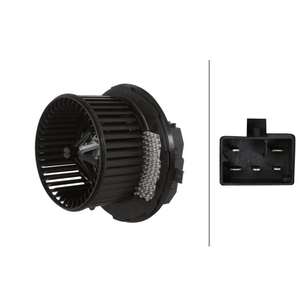 Interior Blower 12 V 252 W 5-pin HELLA suitable for e.g. VW GOLF