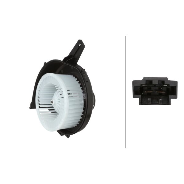 Interior Blower 12 V 300 W 2-pole HELLA for e.g. SKODA FABIA