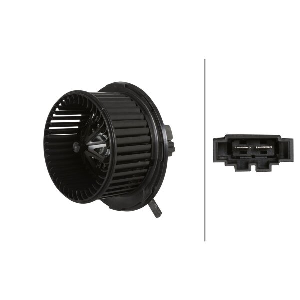 Interior Blower 12 V 288 W 2-pole HELLA suitable for e.g. AUDI A3