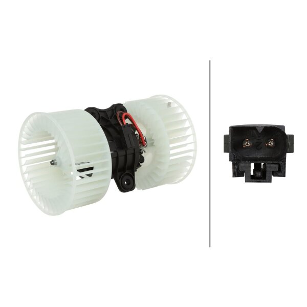 Interior Blower 12 V 396 W 2-pole HELLA suitable for e.g. BMW X5