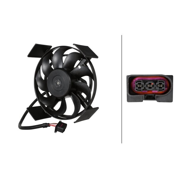 Lüfter Motorkühlung 12 V 114 W 3-polig HELLA für u.a. SEAT IBIZA