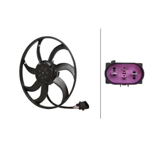 Engine Cooling Fan 12 V 425 W 4-pole HELLA suitable for e.g. AUDI A3