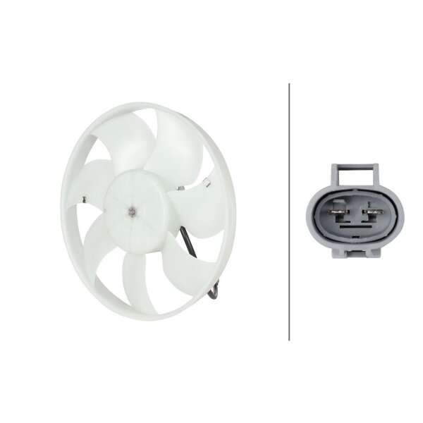 Engine Cooling Fan 12 V 48 W 2-pole HELLA for e.g. TOYOTA AYGO