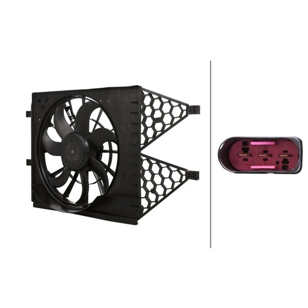 Engine Cooling Fan 12 V 228 W 3-pole HELLA suitable for e.g. VW POLO