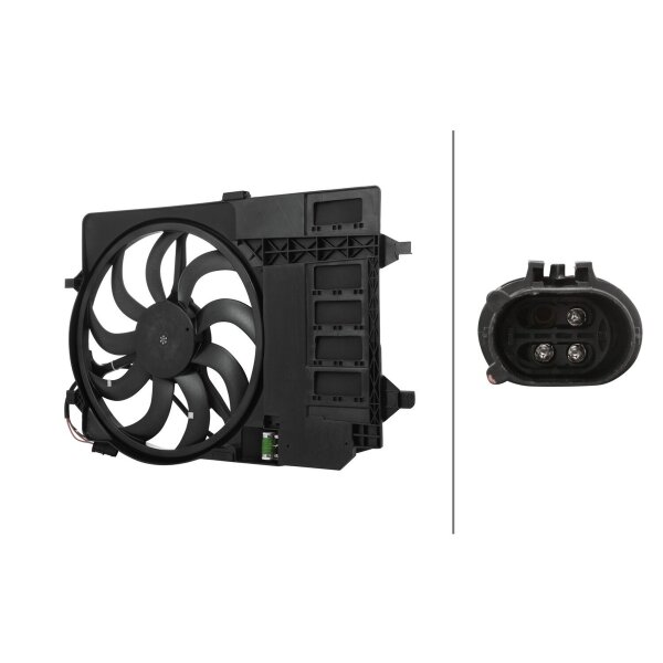 Engine Cooling Fan 12 V 192 W 3-pole HELLA for e.g. MINI MINI