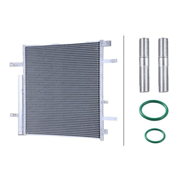 Air Conditioning Condenser with Dryer Cooling Tubes parallel HELLA for MB ATEGO