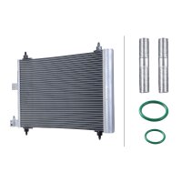 Condenser Air Con with dryer cooling pipes parallel HELLA...