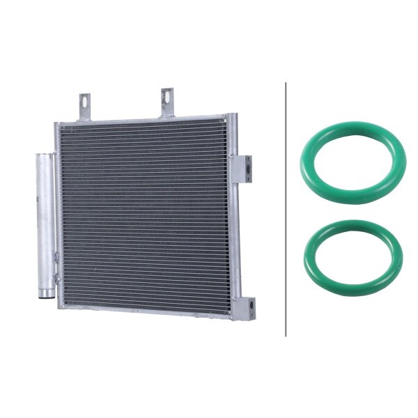 Condenser Air Con with dryer cooling pipes parallel HELLA for TOYOTA AYGO