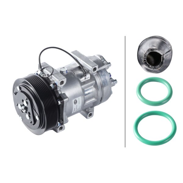 Klimakompressor 24 V Ø 132 HELLA Thermo-Expertise passend für u.a. VOLVO FM